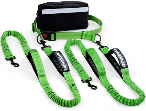 Hands Free Dog Leash for 2 Dogs, Waist Leash with Dual Bungee by Unknown