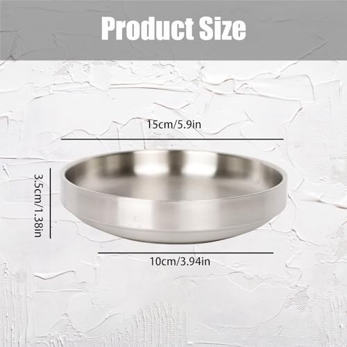 Whisker Fatigue Cat Bowl, Shallow Food Dish Stainless Steel for Cats, 2 Pcs - Image 3