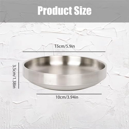 Whisker Fatigue Cat Bowl, Shallow Food Dish Stainless Steel for Cats, 2 Pcs - Image 3