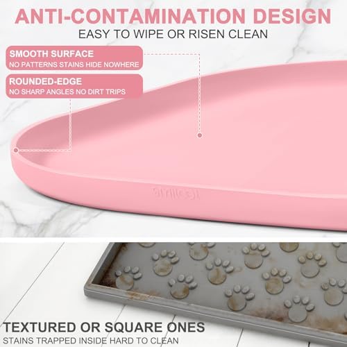 SMILOOL Waterproof Silicone Pet Food Mat with Raised Edge for Dog & Cat - Image 5