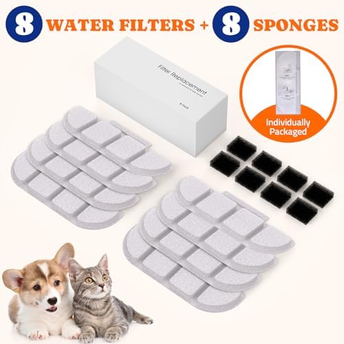 Pawtners 8 Packs Replacement Filters for WF008A 4L Cat Water Fountain - Image 6