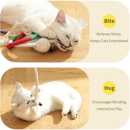 Cat Chew Toys (3-Pack) - 27.5 Inch Refillable Catnip Rope Toys for Indoor Cats & Kittens, Safe Dental Cleaning & Interactive Toy - Natural Kitty Toys for All Breeds - Image 2