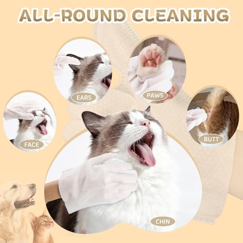 Pet Glove Wipes for Dogs & Cats, Rinse-Free, Individually Wrapped, 6 Count - Image 6