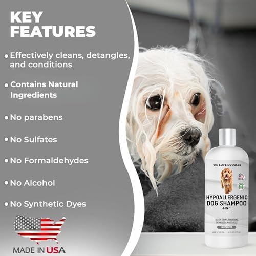 Hypoallergenic Dog Shampoo, Conditioner & Detangler, Tearless USA Made 16OZ - Image 2