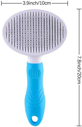 Self Cleaning Slicker Brush - Cat Brush Skin-Friendly Deshedding Grooming Massaging Tool for Long & Short Haired Pets, Cat Hair Brushes Easy Removes Undercoat for Dogs Cats Rabbits - UPGRADED, Blue - Image 3
