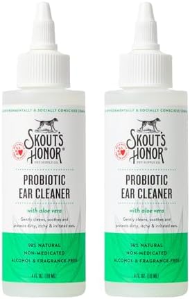 SKOUT'S HONOR Probiotic Dog Ear Cleaner, 4 oz, 2-Pack by SKOUTSHONOR