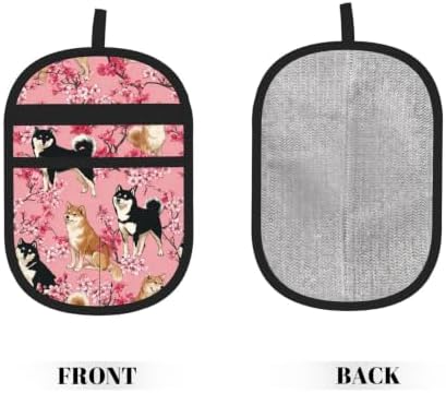 Shiba Inu Dog Cherry Blossom Floral Pet Hair Removal Glove For Cats Dogs - Image 2