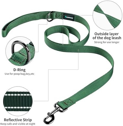 Annchwool No Pull Dog Harness with Padded Handle+5 Ft Leash,Reflective Strip Escape Proof and Quick Fit to Adjust Dog Harness,Easy for Training Walking for Small & Medium and Large Dogs(Green-Set,XL) - Image 5