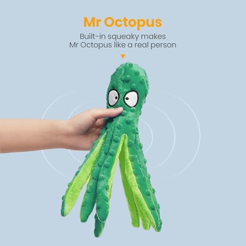HGB Squeaky Dog Toys No Stuffing Octopus Crinkle for Large Medium Small Dog - Image 2
