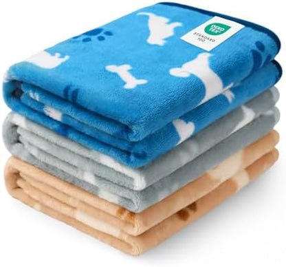 Luciphia Dog Blanket 3 Pack, Soft Cozy Fleece Throw for Puppy Cat,41"x31" by luciphia