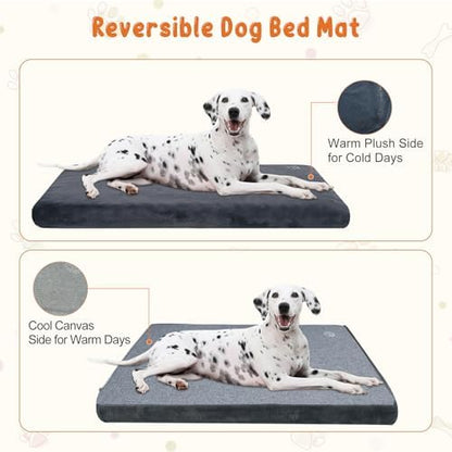 EMPSIGN Dog Bed Mat Crate Pad Mattress, Ultra Soft Pet Kennel, Grey, XXL - Image 3