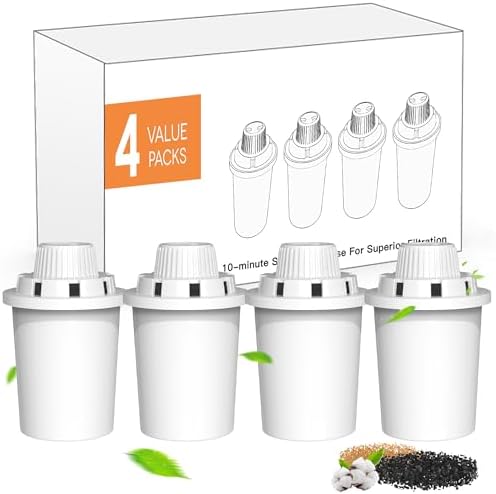 Replacement Filters 4 Packs for Lesotc Dog Fountain, Water Filter, for Stainless Steel Pet Fountain for Large Dogs- Vertical Filtration for D2223,D2322,D2340,D2341,D2419 Lasts Two Months by lesotcbrand