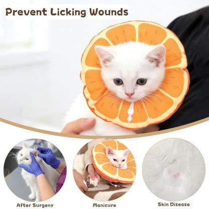 Cat Cone Collar Soft, Waterproof Cat Recovery Collar for Wound Healing After Surgery or Neutering Alternative to Elizabethan Collars Medical Neck Cone for Cats and Puppies (Orange, Small) - Image 5