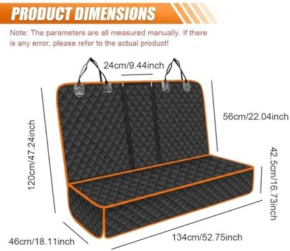 Car Back Seat Cover for Dog, 53" Pet Bench Backseat Cover, Orange - Image 2