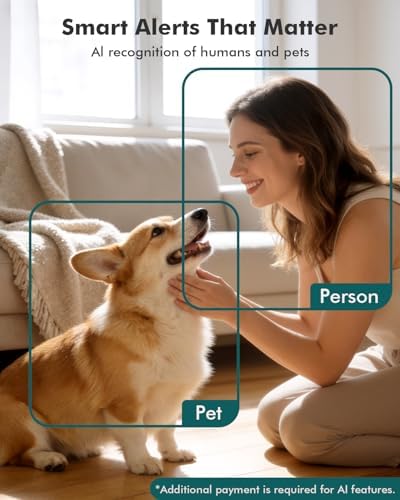 Dzees 2K Indoor Security Cameras, 360° WiFi Pet Camera, 2-Pack - Image 6