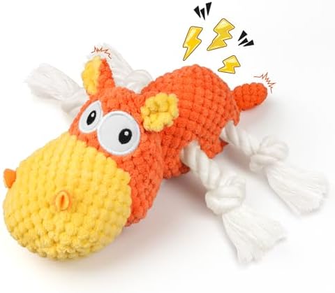 TOOPTATE Hippo Squeaky Dog Toy, Yellow Orange, Medium by TOOPTATE