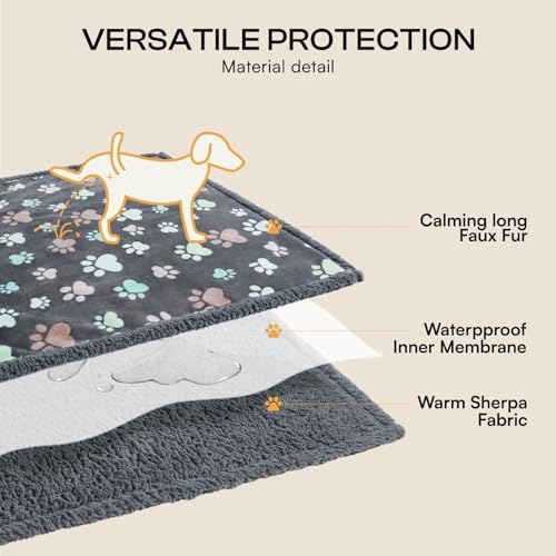 Luciphia Waterproof Dog Blanket Reversible Sherpa Fleece for Large Dogs Cat - Image 3