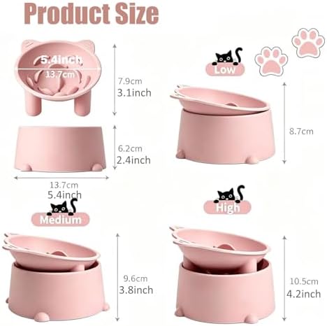 Raised Slow Feeder Cat Bowl, Silicone Elevated Tilted Cat Slow Feeder Bowl - Image 5