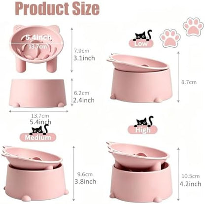 Raised Slow Feeder Cat Bowl, Silicone Elevated Tilted Cat Slow Feeder Bowl - Image 5