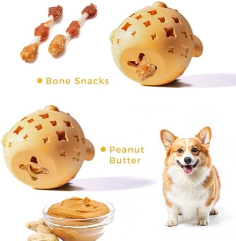 MewaJump Dog Toy Treat Food Dispenser Puzzle Rubber Chew Toys Stuffed Ball - Image 4