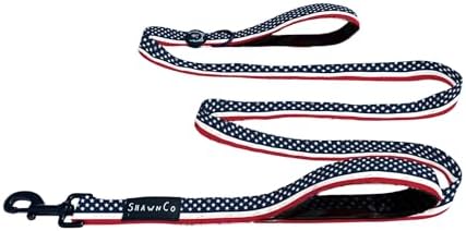 ShawnCo Dream Walk Dog Leash (Stars and Stripes,M/L 6FT w/ 2 Handles) by SHAWNCO