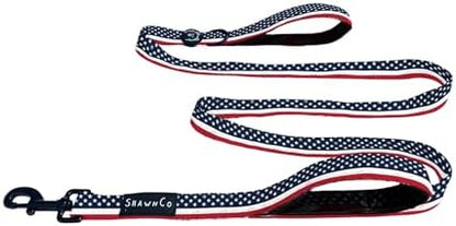 ShawnCo Dream Walk Dog Leash (Stars and Stripes,M/L 6FT w/ 2 Handles) by SHAWNCO