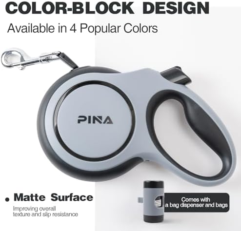 PINA Upgraded Retractable Dog Leash, 26 ft Dog Leash for Small Medium Large Dogs Up to 110lbs, Heavy Duty Reflective Nylon Tape 360° Tangle-Free, with Anti-Slip Handle, One-Handed Brake, Pause, Lock - Image 7