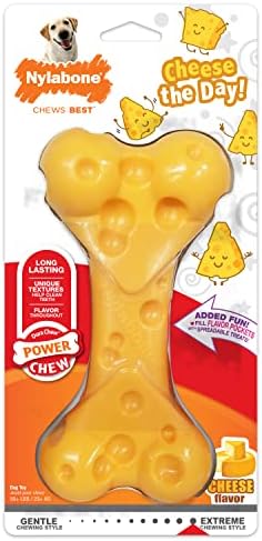 Nylabone Power Chew Cheese Bone Dog Chew Toy, Cheese Flavor, X-Large by Nylabone