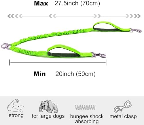 Dual Dog Leash Coupler Double Control Padded Handle for 2 Large Dogs - Image 2