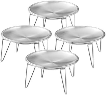 Elevated Cat Bowls, Wide Stainless Steel Cat Food Bowls with Metal Stand Whisker Stress-Free, Raised Food and Water Dish for Cats, Kitten, Puppies and Small Dogs by Wellbro