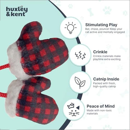 Huxley & Kent Plush Crinkle Catnip Cat Toy, Mittens for Kittens - Image 4
