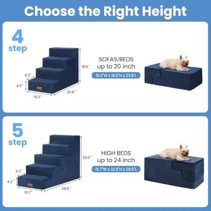 Aodisman Dog Stairs for High Beds 22.6" H, 5-Step Pet Steps for Small Dogs - Image 6