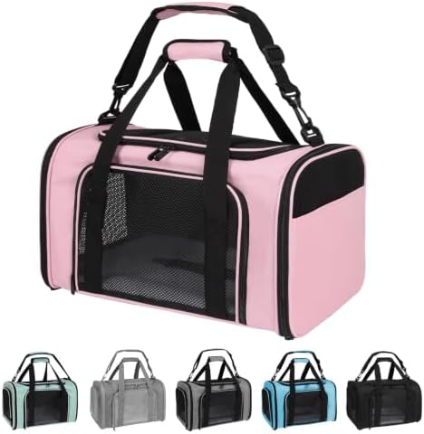 Carriers Soft-Sided Pet Carrier Pink for Medium Large Cats Dogs Undertake 35Lbs,Ventilated Mesh Windows,Top Load Cat Carrier with Airline Approved(X-Large,Pink) by Yipincover