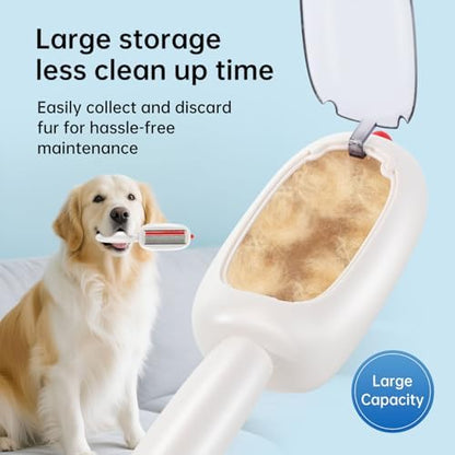 Reusable Pet Hair Remover Lint Roller Brush, Washable Pet Cat Dog Hair Removal Roller Tool for Clothes (White) - Image 6