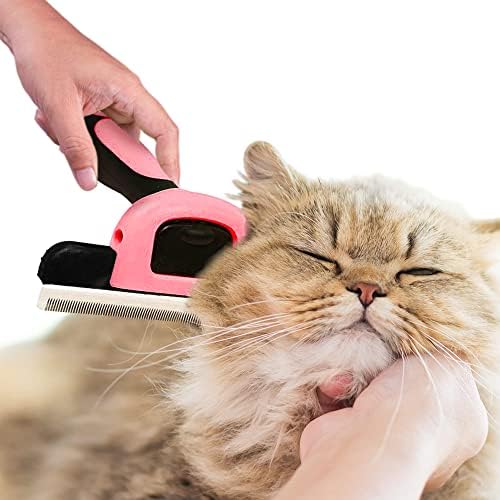 SunGrow Dog and Cat Deshedding Brush, Minimizes Shedding, Enhances Coat Health, Gentle on Skin, Suitable for Rabbits & Ferrets, 4" Steel Blade - Image 2