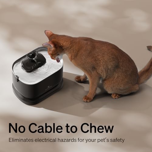 PETLIBRO Dockstream 1 Cat Water Fountain, Cat Fountain with Stainless Steel Tray, 2.5L/84oz Water Fountains for Cats Indoor, Cordless Pet Water Fountain Battery Operated, Easy to Clean BPA-Free - Image 5