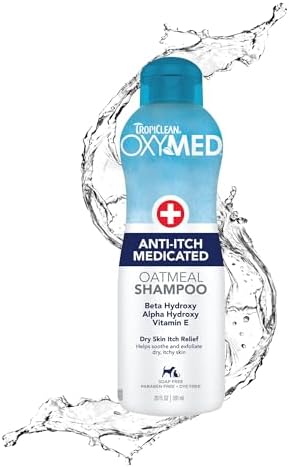 TropiClean OxyMed Medicated Dog Shampoo, Soothing Oatmeal Formula, 20oz by TropiClean