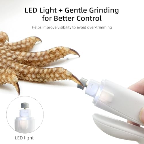 Bearded Dragon Nail Clipper & Grinder 2-in-1 - Rechargeable Electric Lizard Nail File Trimmer with Safety LED Light, Quiet Low-Speed for Lizard, Crested Gecko, Turtle, Chameleon - Image 3