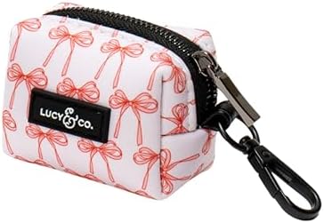 Lucy & Co. Ballet Bows Everyday Dog Poop Bag Holder - Leak Proof Dispenser - Hygienic Pet Waste Pickup - Purple Coral Floral by LucyCo