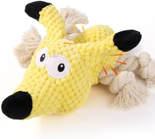 Letsmeet Squeaky Plush Dog Toys - Rope-Designed Interactive Dog Chew Toy for Large Dogs, Puppy Toys for Tug of War, Durable Pet Toys for Dogs by Letsmeet