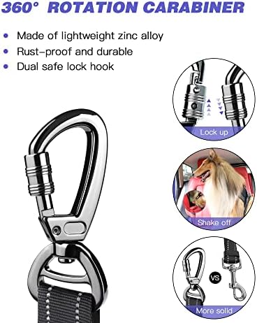 AUBELL Dog Seat Belt for Car,Updated 3-in-1 Bungee Dog Car Harness,Black - Image 4