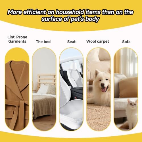 Pet Hair Remover Gloves Brush for Dogs & Cats,Electrostatic Reusable Pet Hair Remover Tool for Laundry,Clothing,Couch,Carpet,Car Seat,Upgraded Animal Fur Removal Tool (Yellow, Type 2) - Image 6