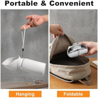 Dog Water Bottle, Silicone Foldable Pet Water Bottle, 550ml (18.6oz), Grey - Image 5
