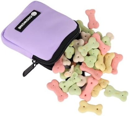 Dog Treat Pouch Pocket Sized Pet Puppy Training Pouch for Dog Training Behavior Aids, Waterproof Nylon Fabric Dog Poop Bag Holder, Hands Free Dog Walking Bag with Metal Carabiner (Violet) - Image 3
