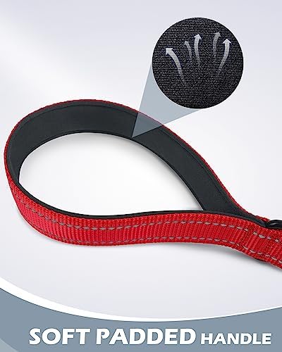 Joytale Short Dog Leash for Close Control & Training, 12", Red - Image 3