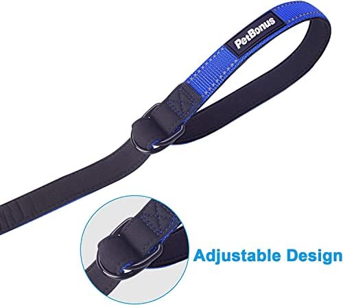 PetBonus 2 Packs Short Dog Leash, Safety Wrist Strap for Retractable Dog Leash, Reflective Design and Adjustable Soft Padded Handle, Extra Layer Security for Pet Stroller (Blue, Blue) - Image 3