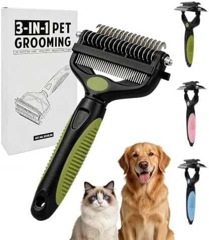 3-in-1 Pet Grooming Tool Dematting Comb Undercoat Rake Deshedding Brush by Orgrimmar