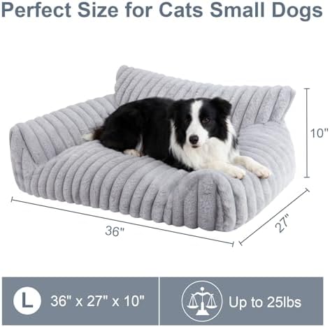 Cute Dog Couch for Medium Large Dogs,Dog Cat Couch Sofa,Dog Bed,L,Grey - Image 5