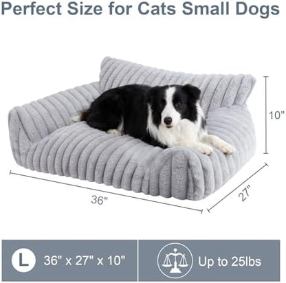 Cute Dog Couch for Medium Large Dogs,Dog Cat Couch Sofa,Dog Bed,L,Grey - Image 5