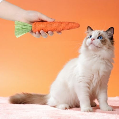 2 PCS Kitten Teething Toys for Indoor Cats, Cat Chew Toy Natural Sisal Cat Teething Toys Orange Carrot Interactive Cats Kicker Toy Interactive Kitten Kicker for Indoor Kitty Exercise - Image 4